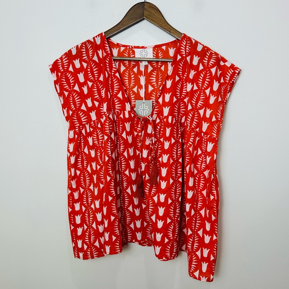 Tuckernuck Red and White Blouse